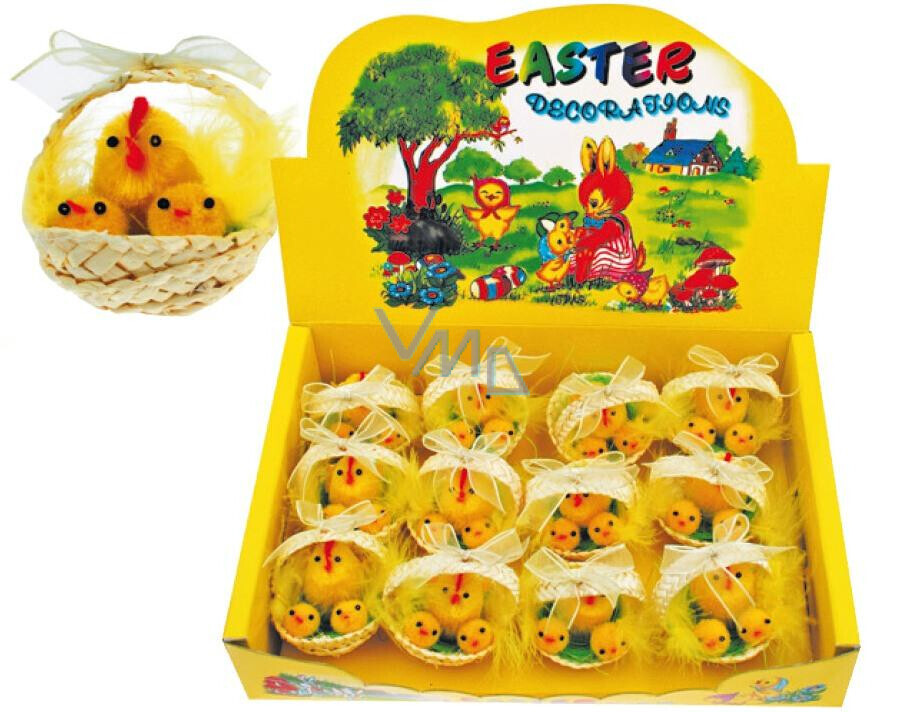 Veľkonočné kuriatka v košíku 5cm