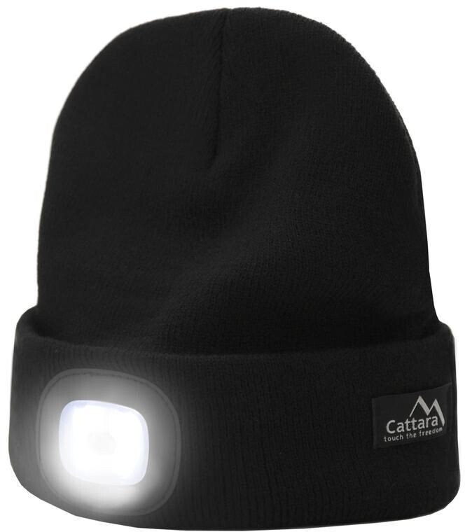 Cattara Čiapka BLACK s LED svietidlom USB nabíjanie 8591686140217