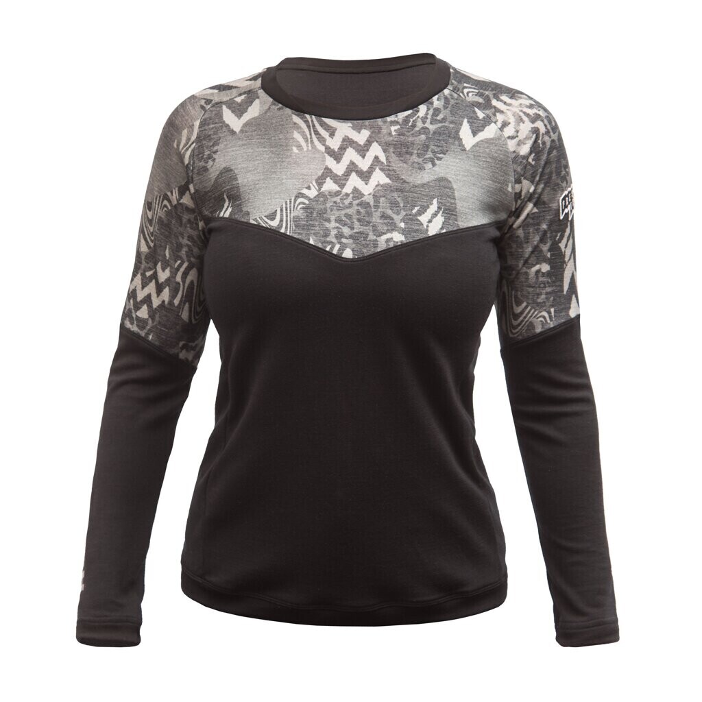 Fresh Trash WOMEN'S ESCAPE MERINO LONG SLEEVE TEE BLACK/ZEBRA Veľkosť: S
