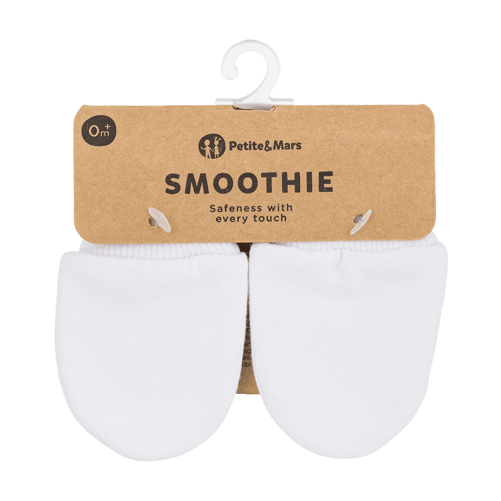 PETITE&MARS Rukavičky dojčenskej Smoothie Infinity White