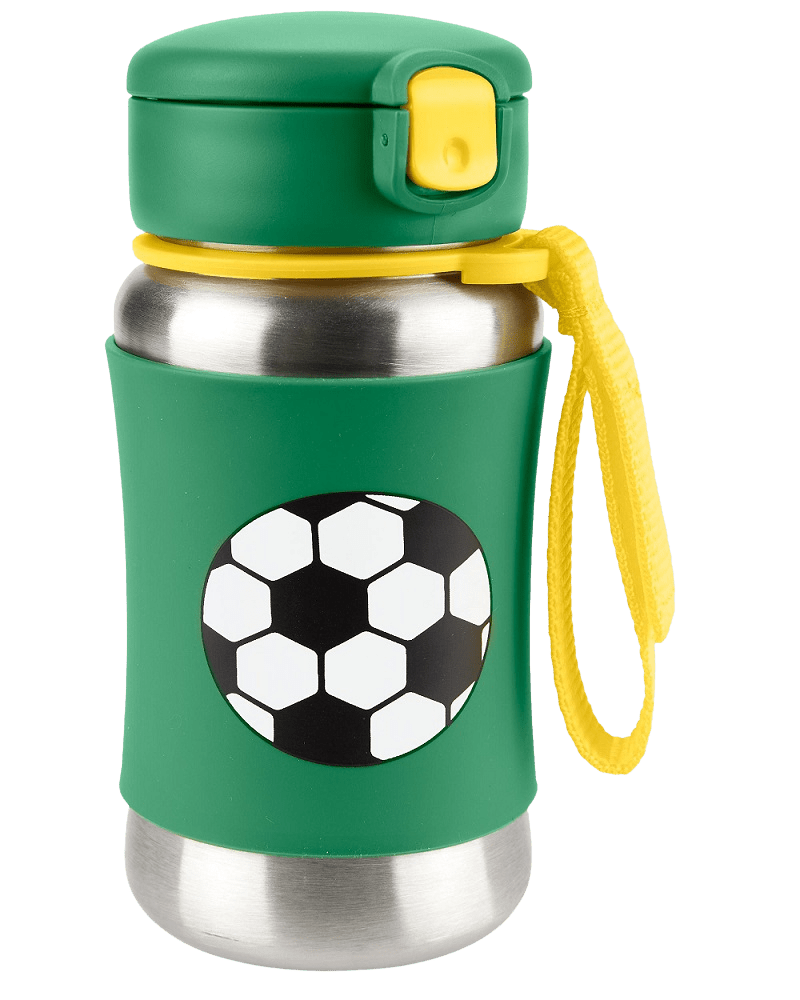 SKIP HOP Spark Style Fľaša s brčkom na vodu Futbal 12m+, 350 ml