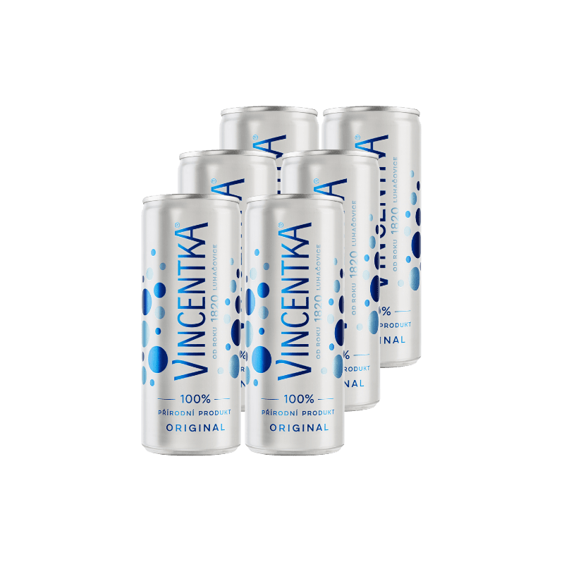 VINCENTKA minerálna voda v plechovke 6 x 250 ml