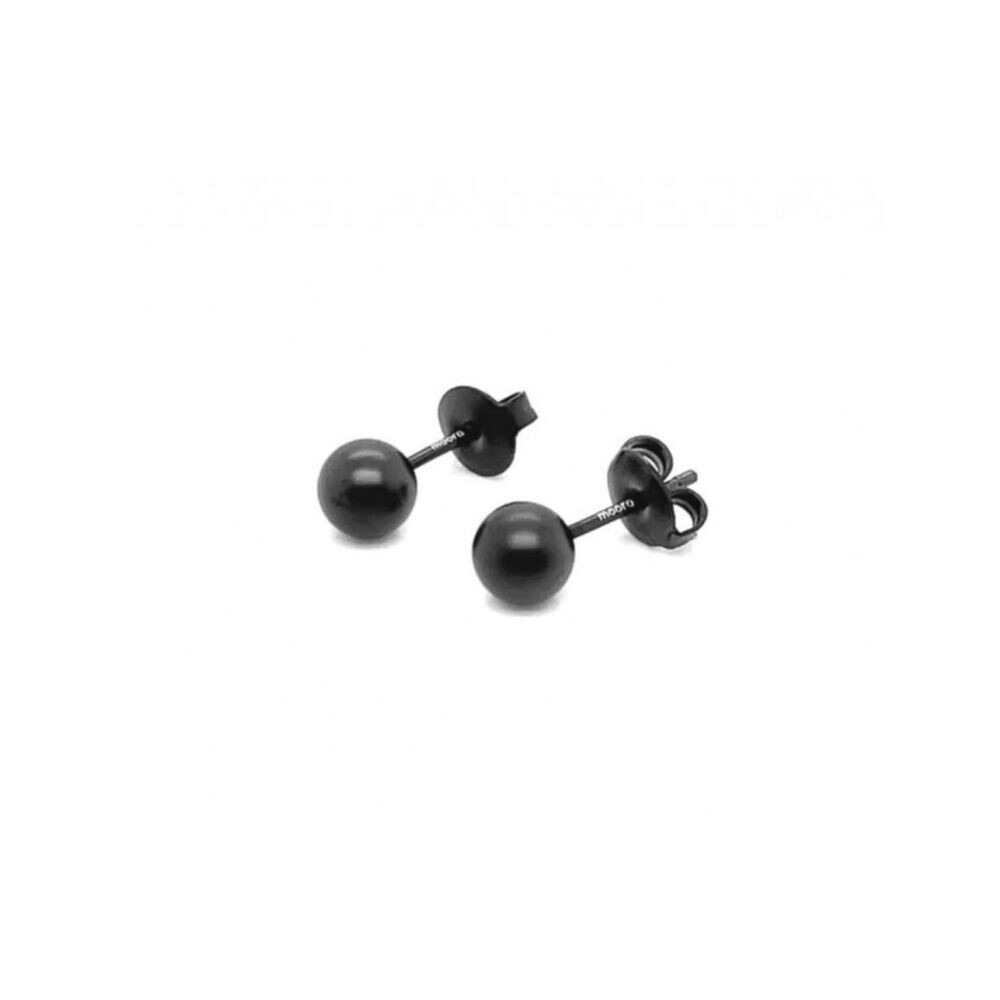 Napichovacie náušnice v tvare 6 mm guľôčok - čierna chirurgická oceľ 19598