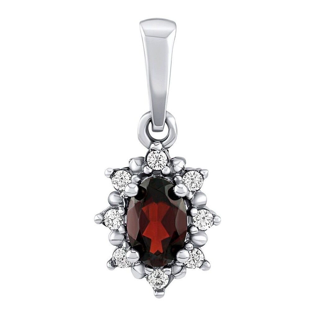 Silvego Strieborný prívesok Lina s prírodným granátom a Brilliance Zirconia JSW1001SGR