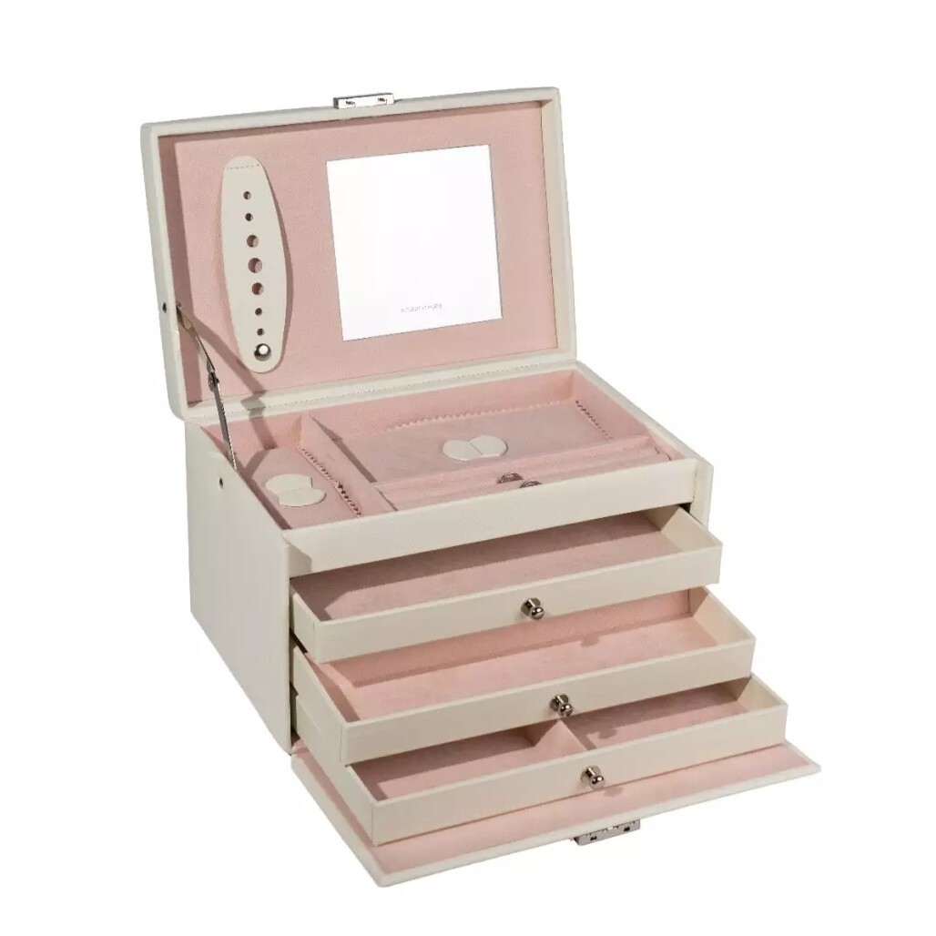 Friedrich Lederwaren Luxusná krémová šperkovnica Classico Rosé 23238-13