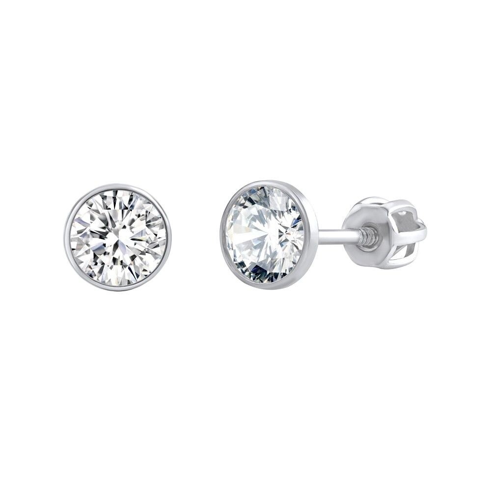 Silvego Strieborné náušnice kôstky Jenis s Brilliance Zirconia 6 mm SILVEGOB70606SBDW