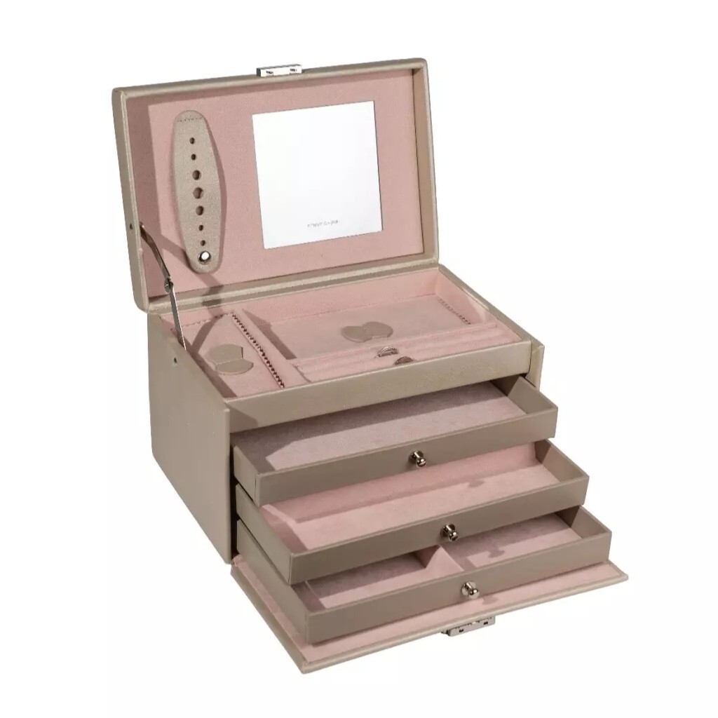 Friedrich Lederwaren Luxusná jemne zlatistá šperkovnica Classico Rosé 23238-93