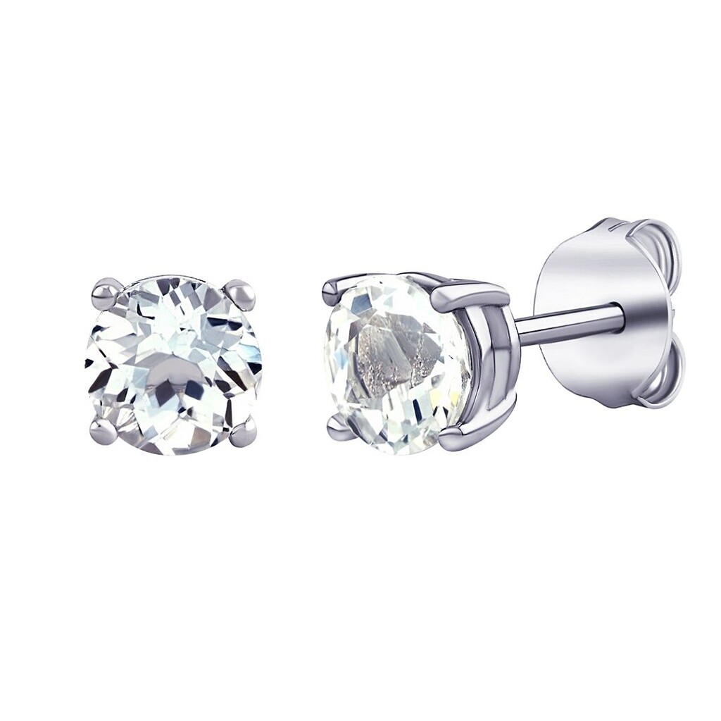 Silvego Strieborné náušnice kôstky s čírym pravým prírodným topazom JJJLRD6ETW