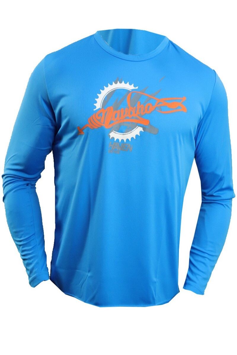 Tričko s dlhým rukávom Haven Navaho - modré-oranžové,