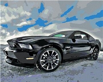 Zuty – Maľovanie Podľa Čísel – Športové Čierne Auto, 80 × 100 cm, Plátno + Rám