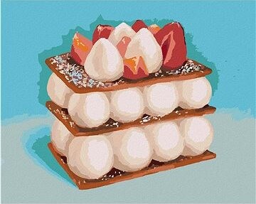 Zuty – Maľovanie podľa čísel – Jahodový zákusok 2 (Myroslava Voloschuk), 80 × 100 cm, plátno + rám