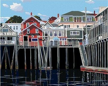 Zuty – Maľovanie Podľa Čísel – Domy Na Móle, (Robert Johnson), 80 × 100 cm, Plátno + Rám