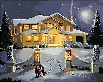 Zuty – Maľovanie Podľa Čísel – Mýval Pred Domom Za Splnu (D. Rusty Rust), 80 × 100 cm, Plátno + Rám