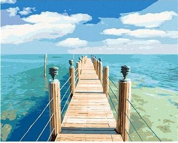 Zuty - Maľovanie podľa čísel - Mólo pri mori (Ted Davis), 80 × 100 cm, plátno + rám