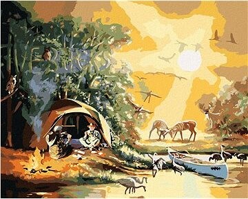 Zuty – Maľovanie Podľa Čísel – Kempovanie Pri Jazere (D. Rusty Rust), 80 × 100 cm, Plátno + Rám