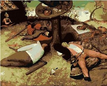 Zuty – Maľovanie Podľa Čísel – V Zemi Peciválov (Pieter Bruegel), 80 × 100 cm, Plátno+ Rám