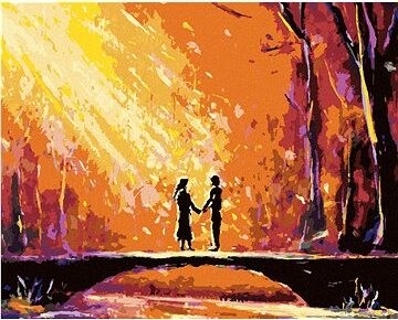 Zuty – Maľovanie Podľa Čísel – Láska Na Drevenom Moste, 80 × 100 cm, Plátno + Rám