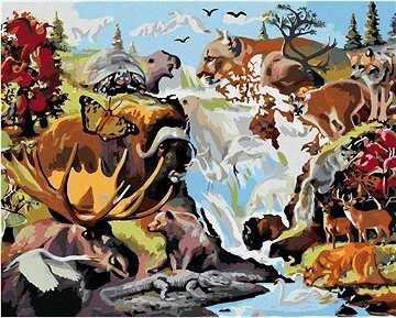 Zuty – Maľovanie podľa čísel – Zvieratá schované v obraze (D. Rusty Rust), 80 × 100 cm, plátno + rám