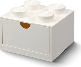 LEGO stolný box 4 so zásuvkou – biely
