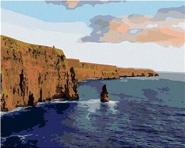 Zuty - Maľovanie podľa čísel - Pozdĺž útesov, Moherské útesy, Írsko (Ted Davis), 80 x 100 cm, plátno + rám