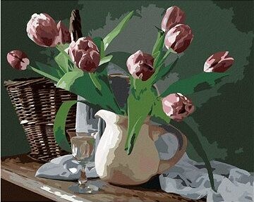 Zuty – Maľovanie Podľa Čísel – Tulipány V Džbánku, 80 × 100 cm, Plátno + Rám