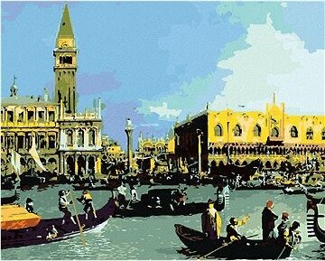 Zuty – Maľovanie Podľa Čísel – Návrat Bucintora Do Prístavu Na Sviatok Nanebovstúpenia (Canaletto), 80 × 100 cm, Plátno + Rám