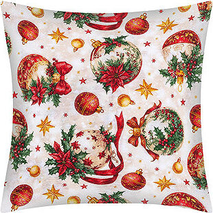 BELLATEX Vánoce polštářek 40 × 40 cm, 55/132 vánoční ozdoby zlaté