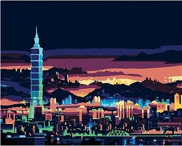 Zuty – Maľovanie Podľa Čísel – Krásne Nočné Mesto, 80 × 100 cm, Plátno + Rám