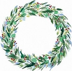 Zuty – Maľovanie Podľa Čísel – Veniec Zo Zimnej Zelene (Alexandria Gilbert), 80 × 100 cm, Plátno + Rám