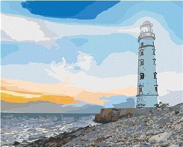 Zuty – Maľovanie Podľa Čísel – Svietiaci Maják Pri Mori, 80 × 100 cm, Plátno + Rám