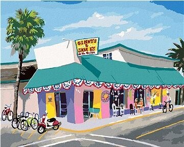 Zuty – Maľovanie Podľa Čísel – Kaviareň Pri Pláži, (Robert Johnson), 80 × 100 cm, Plátno + Rám