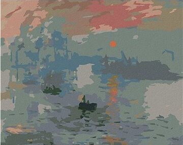 Zuty – Maľovanie Podľa Čísel – Dojem, Východ Slnka (Claude Monet), 80 × 100 cm, Plátno + Rám