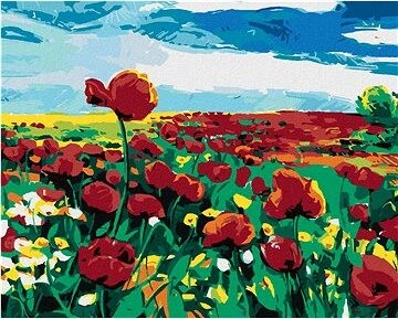 Zuty – Maľovanie Podľa Čísel – Vlčí Mak Na Poli, 80 × 100 cm, Plátno + Rám