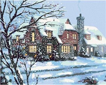 Zuty – Maľovanie Podľa Čísel – Zasnežený Dom (D. Rusty Rust), 80 × 100 cm, Plátno + Rám