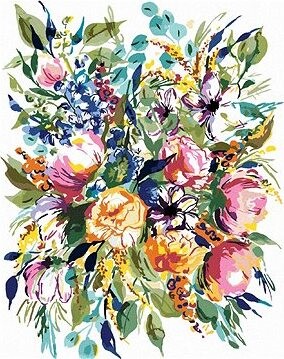 Zuty - Maľovanie podľa čísel - Farebné kvetiny (Alexandria Gilbert), 80 × 100 cm, plátno