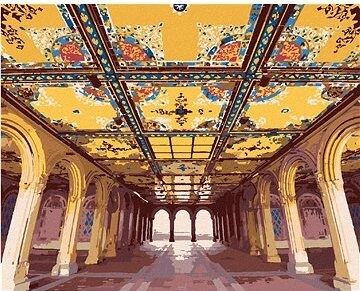 Zuty - Maľovanie podľa čísel - Mozaika Bethesda, New York, SŠA (Ted Davis), 80 × 100 cm, plátno + rám