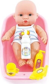 Teddies Bábätko plast 18 cm s doplnkami vo vaničke