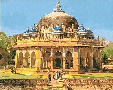 Zuty – Maľovanie Podľa Čísel – Hrobky Isa Khan Niazi V Indii, 80 × 100 cm, Plátno + Rám