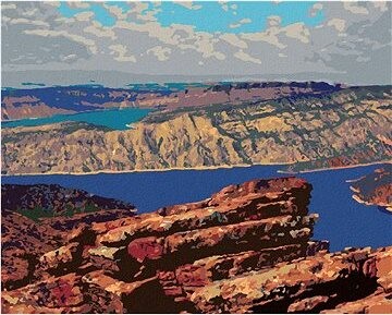 Zuty – Maľovanie Podľa Čísel – Vodná Nádrž Flaming Gorge, 80 × 100 cm, Plátno + Rám