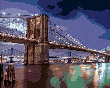 Zuty - Maľovanie podľa čísel - Brooklynský most, SŠA (Ted Davis), 80 × 100 cm, plátno + rám