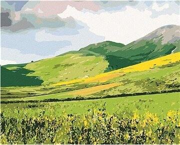 Zuty - Maľovanie podľa čísel - Lúka a hory (Ted Davis), 80 × 100 cm, plátno + rám