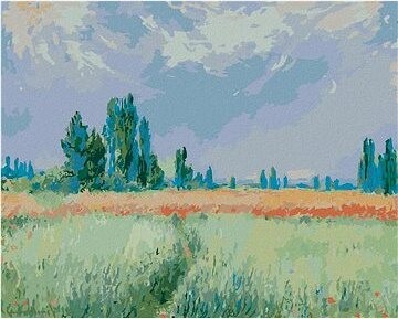 Zuty – Maľovanie Podľa Čísel – Pšeničné Pole (Claude Monet), 80 × 100 cm, Plátno + Rám