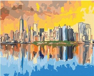 Zuty – Maľovanie Podľa Čísel – New York V Odraze Vody, 80 × 100 cm, Plátno + Rám