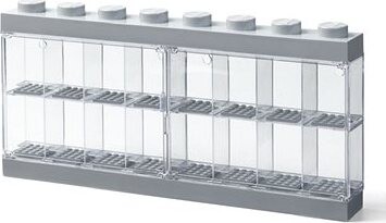 LEGO zberateľská skrinka na 16 minifigúrok – sivá
