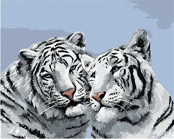 Zuty – Maľovanie Podľa Čísel – Biely Tiger Portrét (D. Rusty Rust), 80 × 100 cm, Plátno + Rám