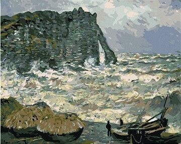 Zuty – Maľovanie Podľa Čísel – Príboj V Étretat (Claude Monet), 80 × 100 cm, Plátno + Rám