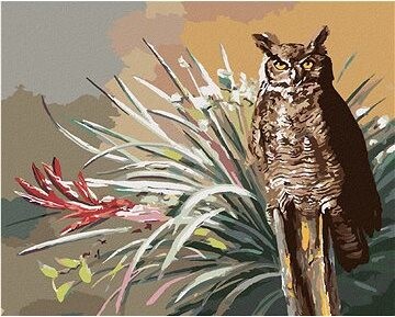 Zuty – Maľovanie podľa čísel – Sova a listy (D. Rusty Rust), 80 × 100 cm, plátno + rám