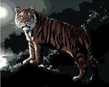 Zuty – Maľovanie podľa čísel – Tiger a spln (D. Rusty Rust), 80 × 100 cm, plátno + rám