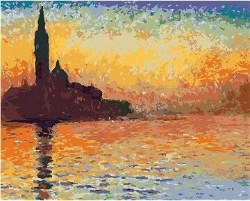 Zuty – Maľovanie Podľa Čísel – San Giorgio Maggiore Za Súmraku (Claude Monet), 80 × 100 cm, Plátno + Rám