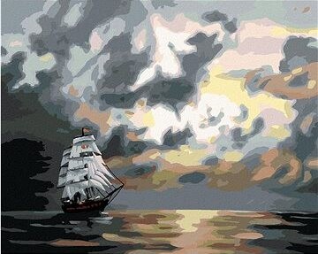 Zuty – Maľovanie podľa čísel – Plachetnica po zotmení (D. Rusty Rust), 80 × 100 cm, plátno + rám